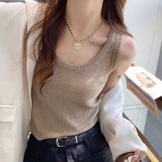 批发针织背心女2026新款外穿吊带西装内搭打底遮副乳宽肩带无袖上衣夏