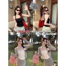 批发纯欲性感露背白色蕾丝挂脖带胸垫吊带背心女内搭外穿美背辣妹上衣