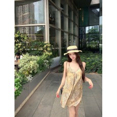 批发kumikumi辣妹风不规则豹纹印花性感吊带背心女夏季显瘦chic上衣