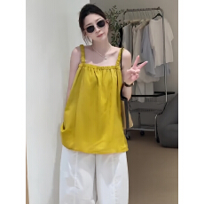 批发后背镂空系带宽松外穿吊带背心2026夏季新款韩系多巴胺洋气上衣女