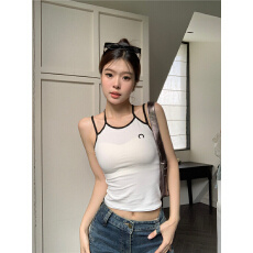 批发月亮刺绣短款背心夏季新款辣妹心机设计感修身外穿内搭<b class='q'>吊带</b>上衣<b class='q'>女</b>