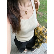 批发大码白色针织吊带背心女<b class='q'>西装</b>内搭打底衫冰丝外穿无袖上衣胖mm夏季