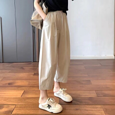 批发薄款阔腿九分裤<b class='q'>女</b>夏休闲西装直筒长裤小个子日系显瘦工装裤子夏季