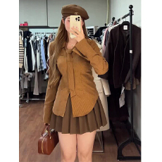 批发官图#雪纺四面弹衬衫女装美拉德长袖<b class='q'>收腰</b>衬衣显瘦学院风上衣