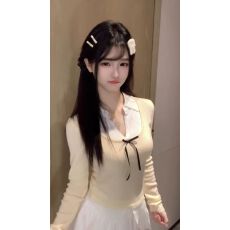 批发2026年新款爆款撞色假两件针织衫<b class='q'>春</b>季设计感超好看温柔独特上衣女