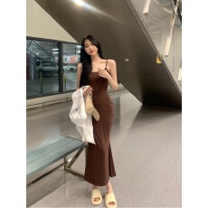 批发吊带后妈裙气质修身<b class='q'>连衣裙</b>紧身包臀裙夏季长款辣妹鱼尾裙