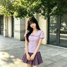 批发海盐奶盖夏季设计感纯欲辣妹风<b class='q'>短袖</b>衬衫上衣波点短裙春秋甜美套装