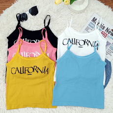 批发美式假两件吊带背心女外穿夏季泰式小众甜辣妹抹胸带胸垫休闲内衣