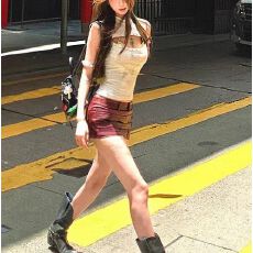 批发美式街头不对称做旧皮裤短裤女夏季设计感修身包臀<b class='q'>裙</b>裤