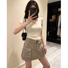 批发美式复古辣妹修身A字裙女2026<b class='q'>春</b>夏新款高腰防走光百搭工装半身裙