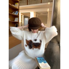 批发<b class='q'>动物</b>萌宠 慵懒提花腊肠小狗萌趣针织毛衣针织衫