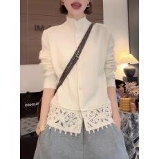 灰色半高领镂空毛衣开衫女秋冬针织打底衫新款韩系减龄上衣3992