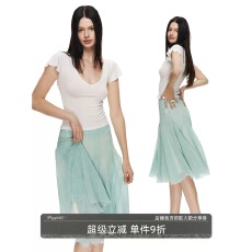 批发NECY 原创波点满印鱼尾中裙春夏少女感甜美<b class='q'>短裙</b>垂感飘逸a字<b class='q'>半身裙</b>