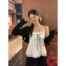 批发宋正恩蕾丝抹胸白色吊带背心女内搭夏季性感辣妹独特漂亮露肩上衣