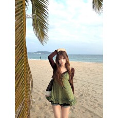 批发烟熏桃桃 Embertia复古撞色<b class='q'>碎花</b>吊带假两件v领纯欲背心花边女上衣