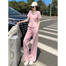 批发超火<b class='q'>运动</b>服套装女夏季流行炸街时髦洋气休闲减龄阔腿裤两件套欧货