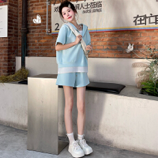 批发慵懒风假两件<b class='q'>短袖</b>上衣阔腿短<b class='q'>裤</b>套<b class='q'>装</b>女2026夏季新款两件套显瘦女<b class='q'>装</b>