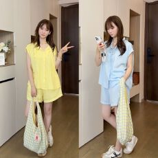 批发休闲<b class='q'>运动</b>宽松衬衫短裤套装女夏2026新款两件套小个子时尚减龄