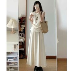 批发2026新款法式高级感复古简约<b class='q'>休闲</b>长款长裙连衣裙子两件<b class='q'>套装</b>女夏季