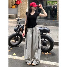 批发巨好看超火穿搭一整套2026新款短袖t恤女夏季阔腿裤休闲<b class='q'>运动</b>套装