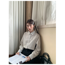 批发【原版1:1适用直播品质店】甜美减龄圆角翻领小波点<b class='q'>衬衫</b>女士<b class='q'>衬衣</b>