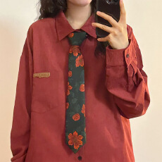 批发【<b class='q'>原</b>布料适合品质店铺】美式复古学院风领带纯色百搭叠穿衬衫衬衣