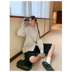 批发【原版1:1适用直播品质店】甜美减龄圆角翻领小<b class='q'>波点</b><b class='q'>衬衫</b>女士<b class='q'>衬衣</b>