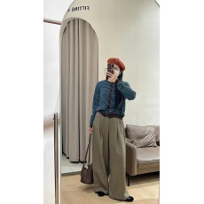 批发原版原色原纱1:1/针织开衫慵懒风韩系氛围感条纹毛衣外套