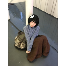 批发原版原色原料/徳绒条纹打底衫半高领<b class='q'>T</b><b class='q'>恤</b>内搭毛茸茸