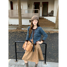 批发原版原色原纱1:1/针织开衫慵懒风韩系氛围感条纹毛衣外套