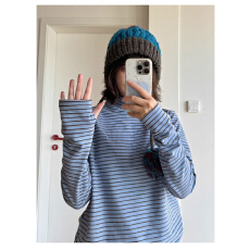 原版原色原料/徳绒条纹打底衫半高领T恤内搭毛茸茸