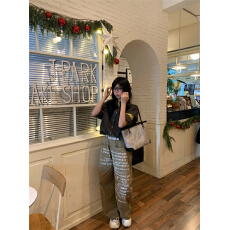 批发原版1:1/经典复古格子衬衫百搭拼接设计宽松休闲长袖上衣外搭