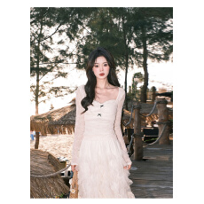 批发原版双层网纱1:1,有防滑带/实价/纯欲风蝴蝶结<b class='q'>修身</b>长袖蕾丝衫T恤