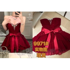 批发Catyears猫年 罗曼蒂克~圣诞主题小礼裙 复古红丝绒<b class='q'>连衣裙</b>+腰封