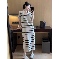 批发2026年夏装<b class='q'>连衣裙</b>时尚拼色宽松气质显瘦中长款薄款裙子