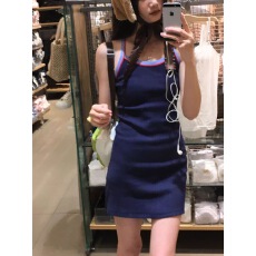 批发夏季美式修身辣妹显瘦弹力吊带新款背心连衣裙无袖纯欲针织短裙子