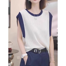 批发已到货气质时尚极简风针织衫夏季新款<b class='q'>韩版</b>显瘦时尚百搭休闲上衣