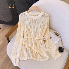 批发已到货冰丝薄款宽松镂空<b class='q'>针织衫</b>女慵懒风<b class='q'>中长款</b>波西米亚罩衫上衣