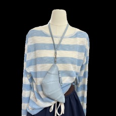 已到货夏季装女新款穿搭撞色条纹针织衫露背薄款防晒罩衫上衣