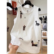 批发已到货 <b class='q'>时尚</b>设计重工刺绣独特漂亮夏季新款无袖上衣女