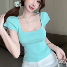 批发已到货 夏季性感<b class='q'>修身</b>甜辣温柔纯欲风蝴蝶结绑带上衣女