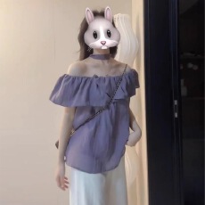 批发已到货 法式<b class='q'>一字肩</b>衬衫女夏季2026爆款衬衣设计感小众