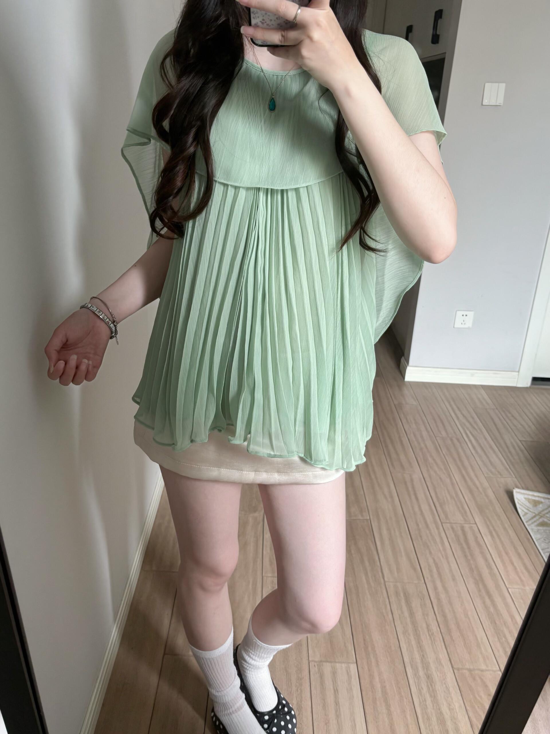 RY7763# 法式复古荷叶边雪纺衫女夏季薄纱披肩置衫夏季独特漂亮上衣潮
