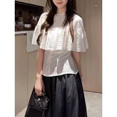 批发千金风白色衬衫女2026<b class='q'>夏季</b>新款法式坎肩别致绝美收腰显瘦短袖上衣