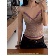 批发纯欲辣妹设计感蝴蝶结蕾丝吊带背心夏季修身显瘦无袖上衣