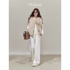 批发YOLISA双面穿羊羔毛马甲皮毛一体温柔奶乖高级感名媛上衣秋冬新款