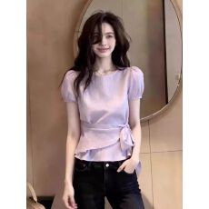 独特漂亮超好看紫色衬衫女装2026夏季新款法式设计感小众气质上衣