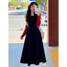 批发温柔风气质牛仔背心连衣裙针织开衫女装2026春季新款休闲淑<b class='q'>女套装</b>