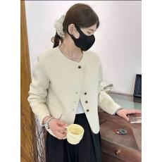 批发2025新款双面羊毛短款简约时尚小个子经典百搭韩系显瘦毛呢外套女