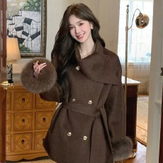 批发真羊毛！新款双面羊毛大衣女韩系千金皮草外套